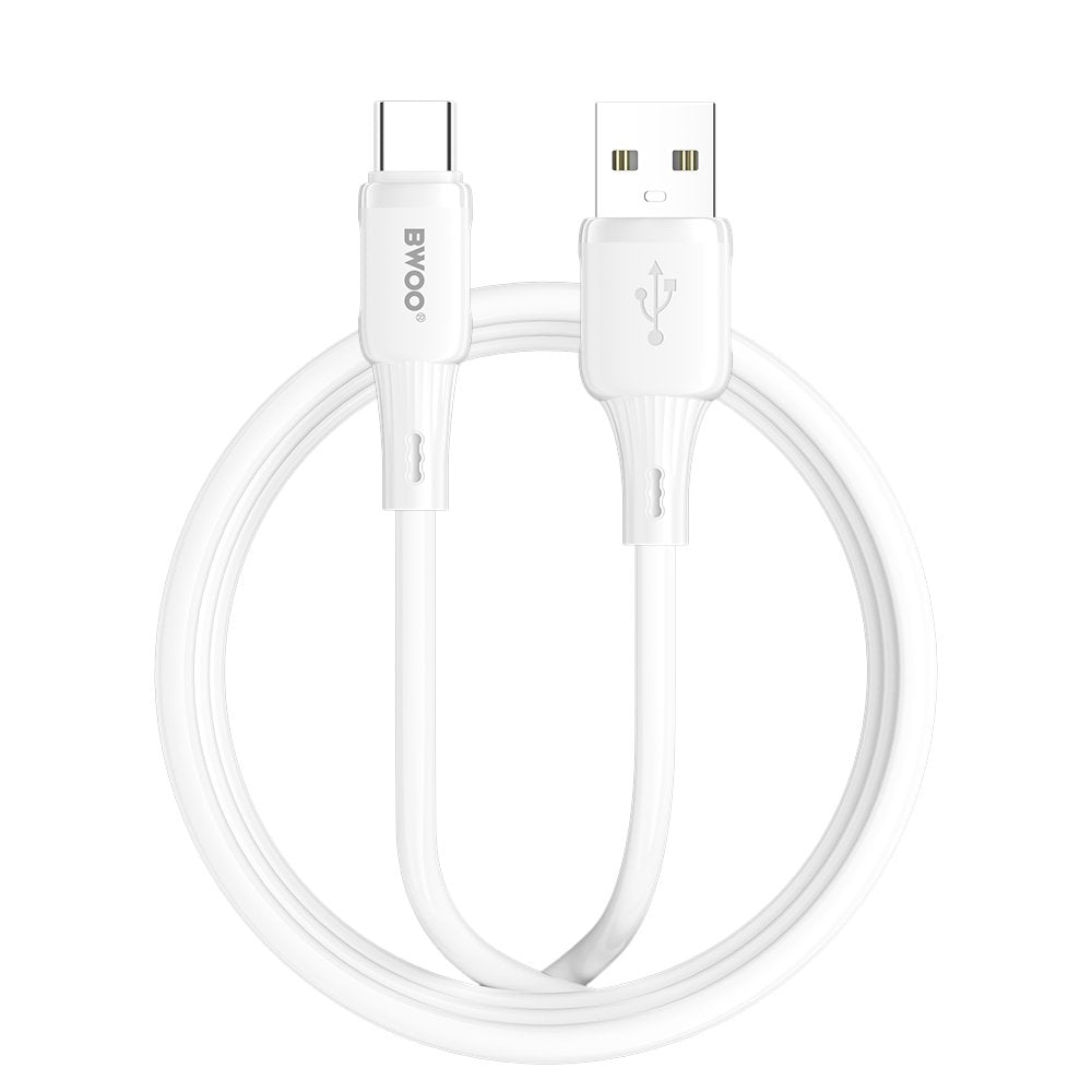 BWOO kabelis 3A silikona X329C USB - USB-C 1m, balts