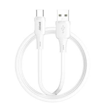 BWOO kabelis 3A silikona X329C USB - USB-C 1m, balts