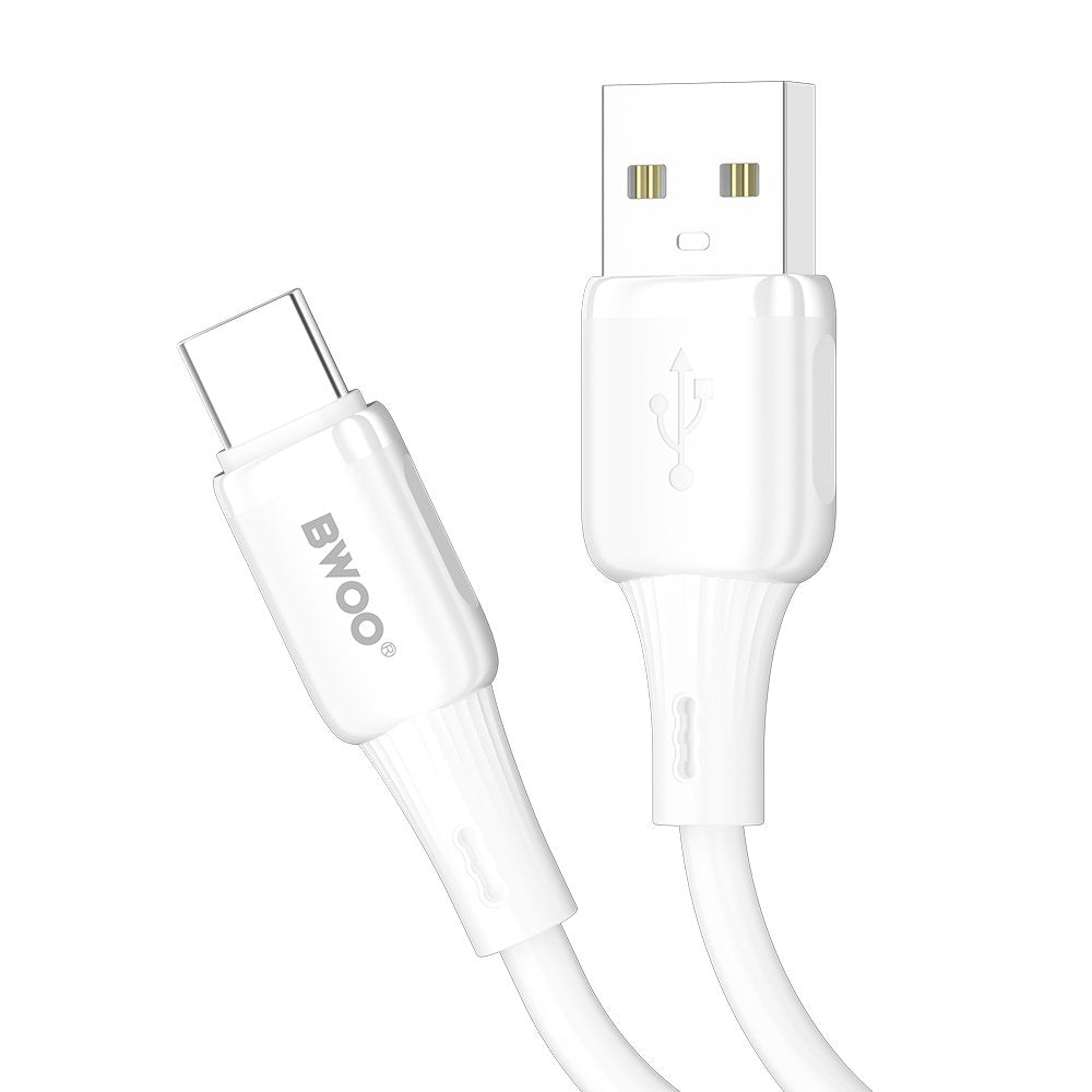BWOO kabelis 3A silikona X329C USB - USB-C 1m, balts