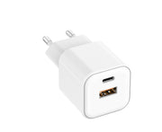 Setty tīkla lādētājs USB-A + USB-C 20W LSGaN-AC-200, balts