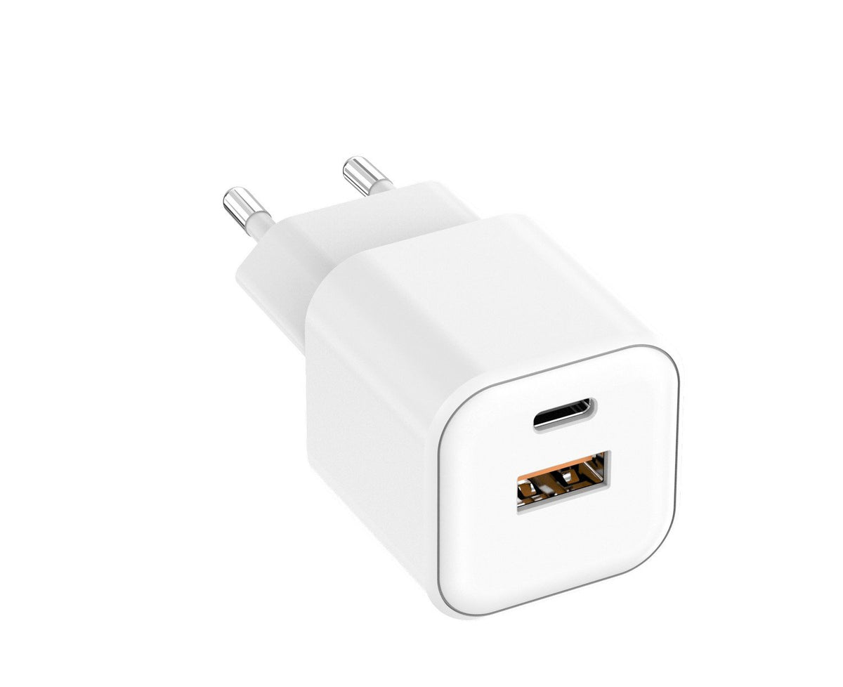 Setty tīkla lādētājs USB-A + USB-C 20W LSGaN-AC-200, balts