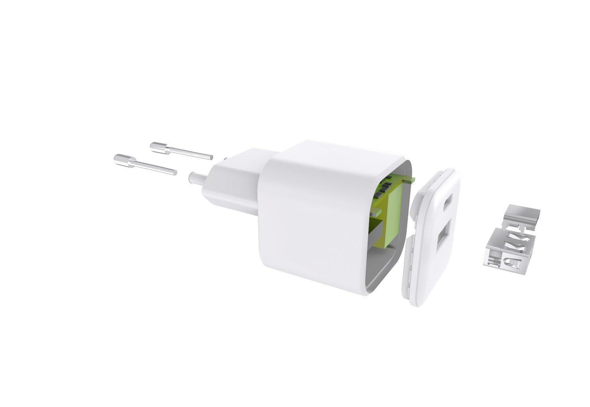Setty tīkla lādētājs USB-A + USB-C 20W LSGaN-AC-200, balts
