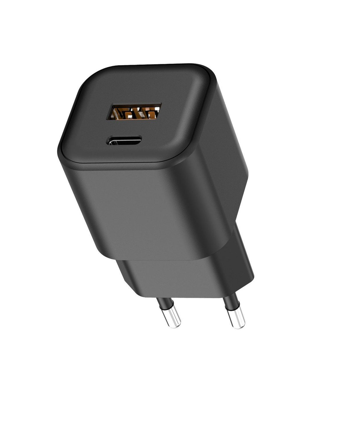 Setty tīkla lādētājs USB-A + USB-C 20W LSGaN-AC-201, melns