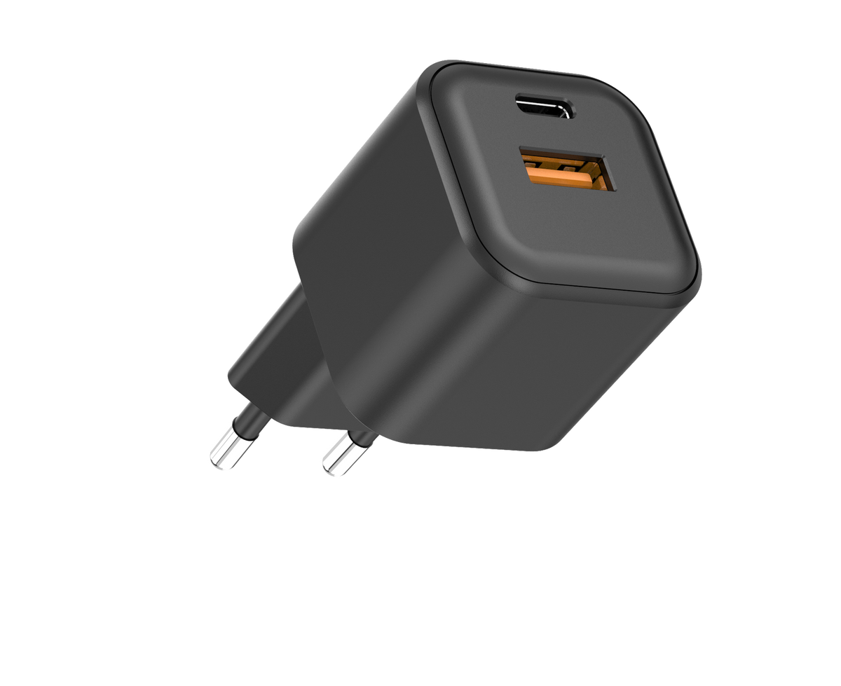 Setty tīkla lādētājs USB-A + USB-C 35W LSGaN-AC-351, melns