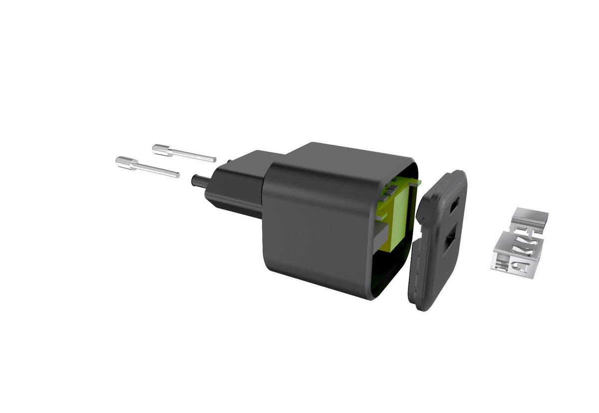 Setty tīkla lādētājs USB-A + USB-C 35W LSGaN-AC-351, melns