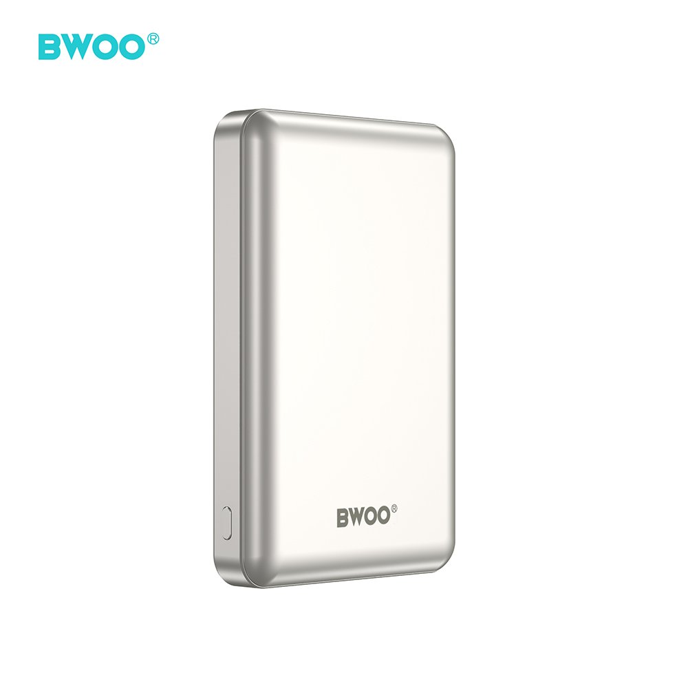 BWOO P82 BO 10000mah 15w ārējā baterija ar bezvadu lādēšanu gaiši pelēka