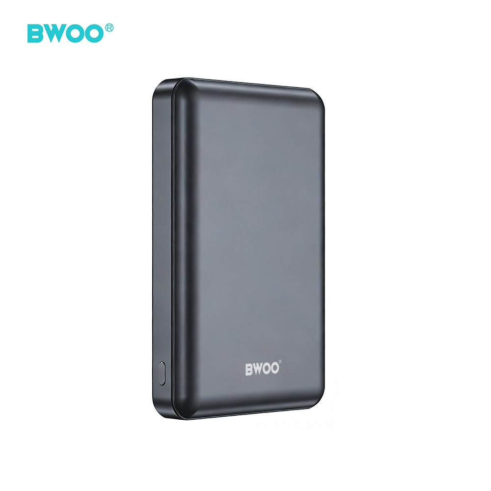 BWOO P82 BO 10000mah 15w ārējā baterija ar bezvadu lādēšanu tumši pelēka