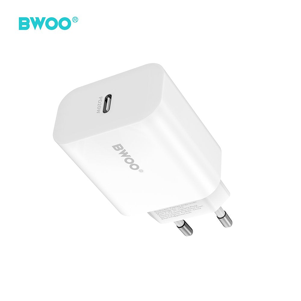 BWOO tīkla lādētājs CDA233 PD 20W 1x USB-C, balts