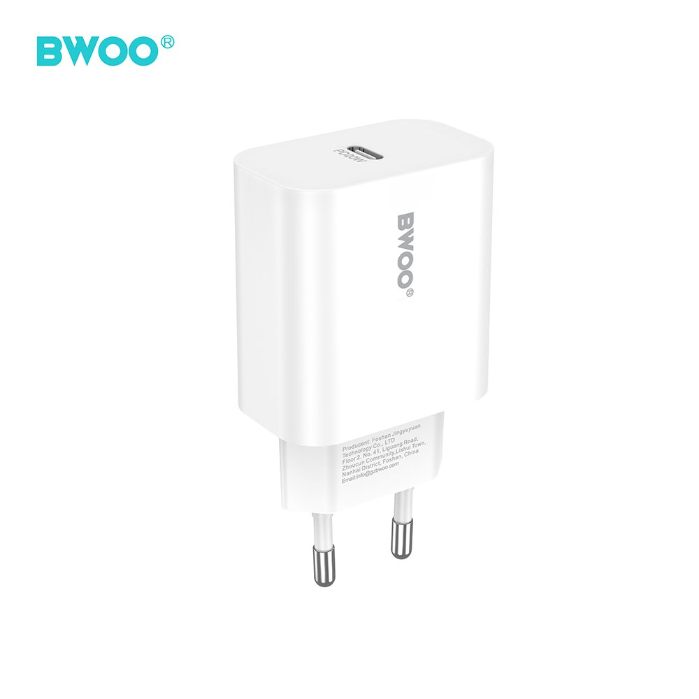 BWOO tīkla lādētājs CDA233 PD 20W 1x USB-C, balts