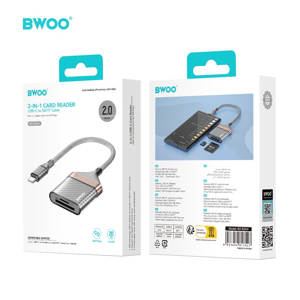 BWOO adapteris C tipa uz SD karti / TF karti BZ64