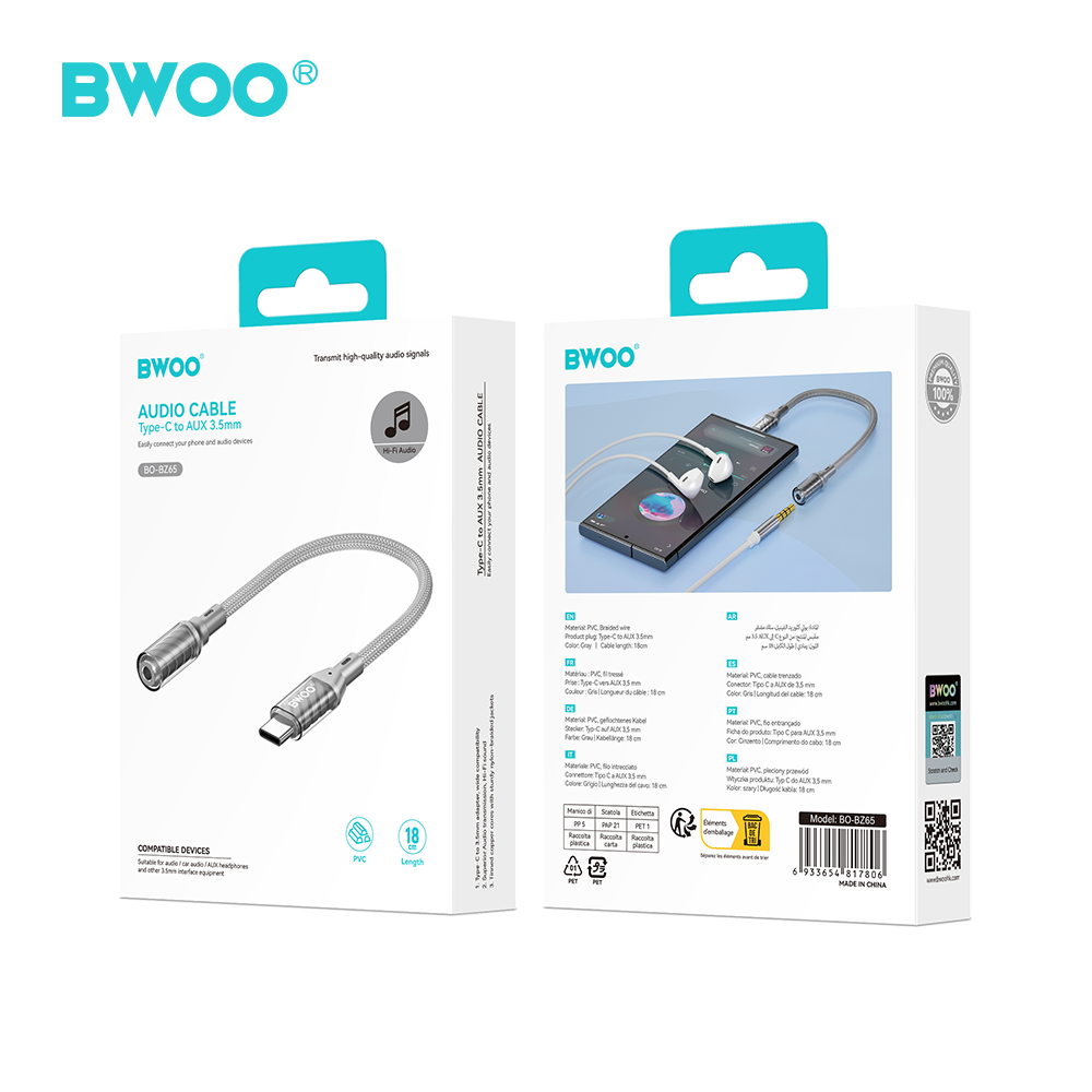 BWOO adapteris Type C uz 3.5MM Jack BZ65