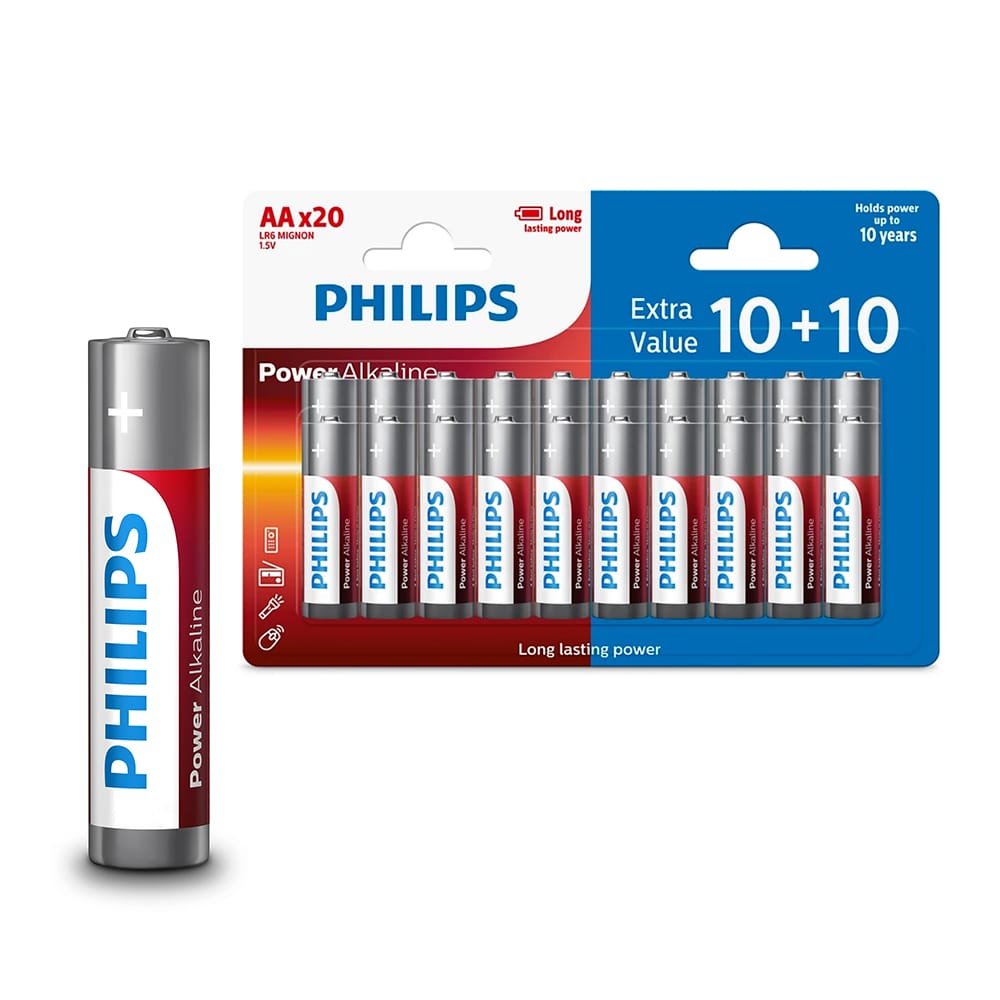 PHILIPS baterija AA LR6 blisteris 10+10gab