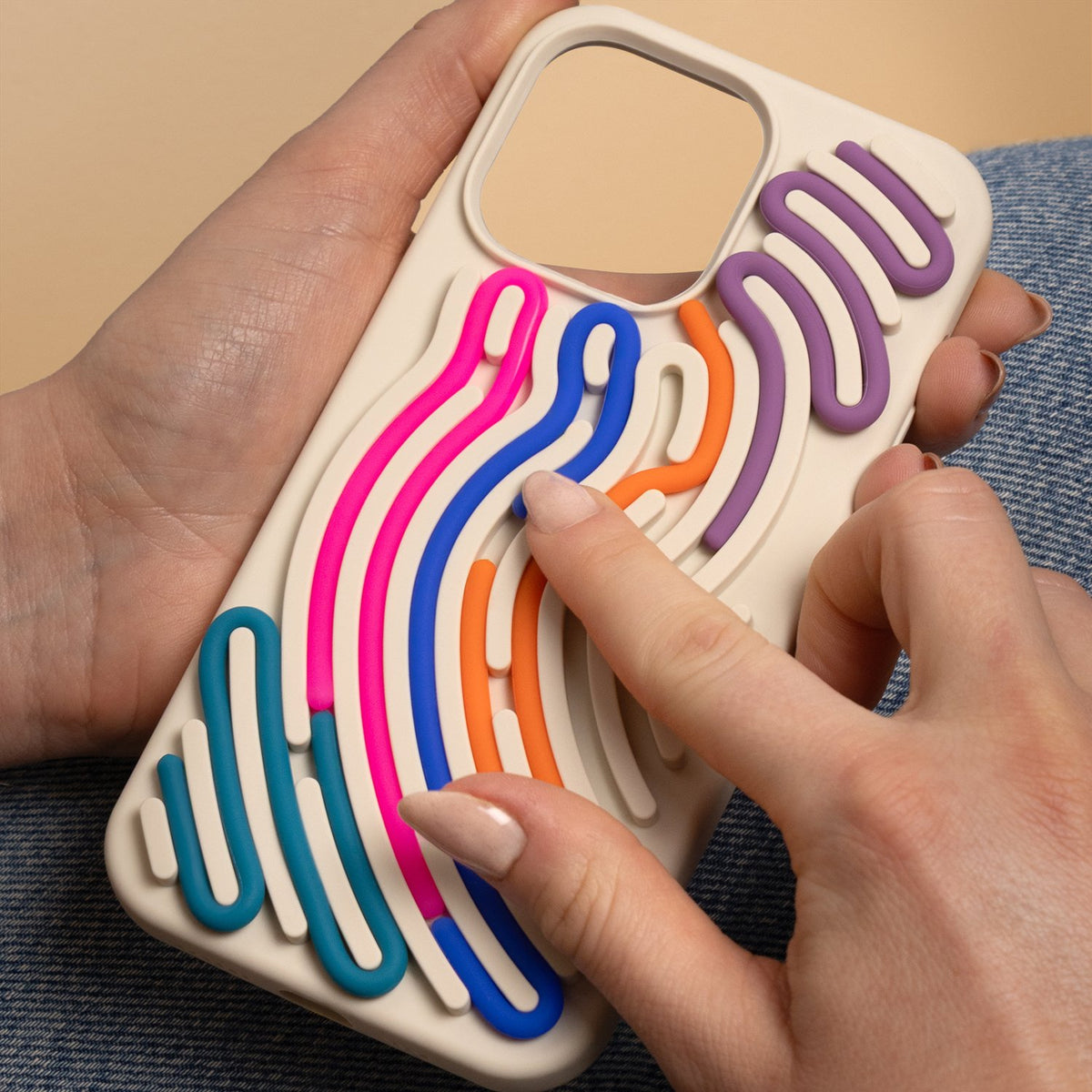 DIY Snake vāciņš iPhone 16 Pro 6,3", bēšs