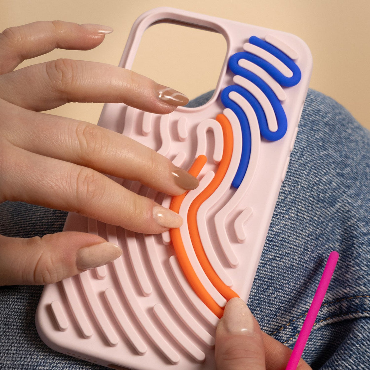 DIY Snake vāciņš iPhone 14 Pro 6,1", rozā