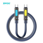BWOO 240W C tipa uz C tipa datu kabelis ar RGB apgaismojumu, melns X325C-C
