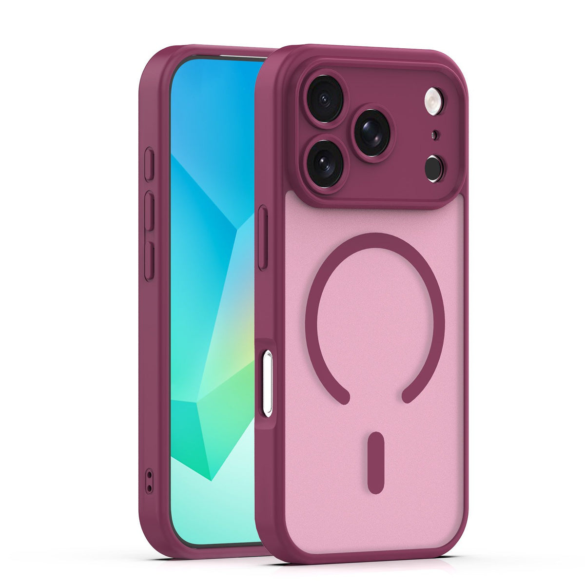 Mag Matt apvalks iPhone 17 Pro 6,3" / 18 Pro 6,3" – bordo krāsā ar kameras aizsardzību