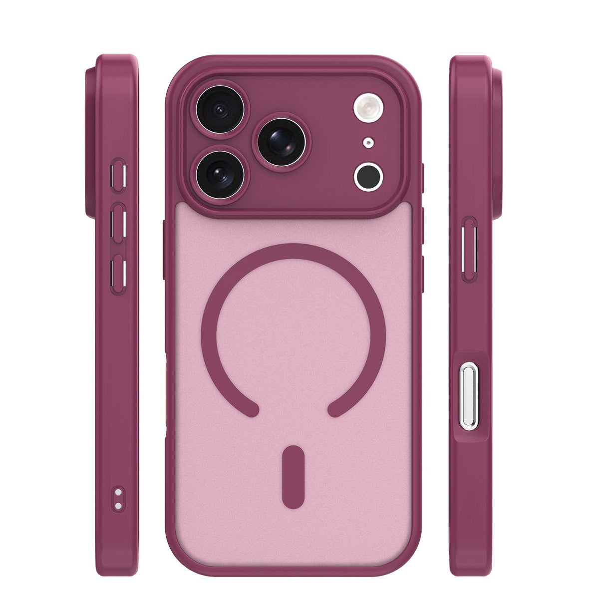 Mag Matt apvalks iPhone 17 Pro 6,3" / 18 Pro 6,3" – bordo krāsā ar kameras aizsardzību