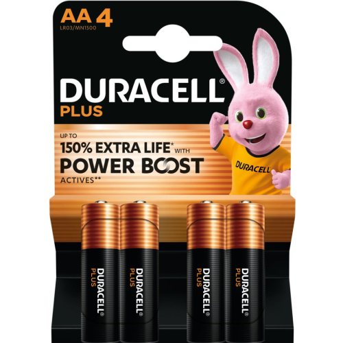 Duracell MN 1500 Plus Power Boost AA (LR6) blistera iepakojumā 4 gab.