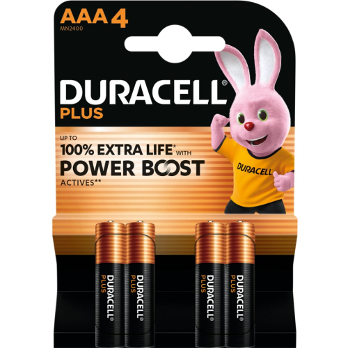 Duracell MN 2400 Plus Power Boost AAA (LR03) blistera iepakojumā 4 gab.