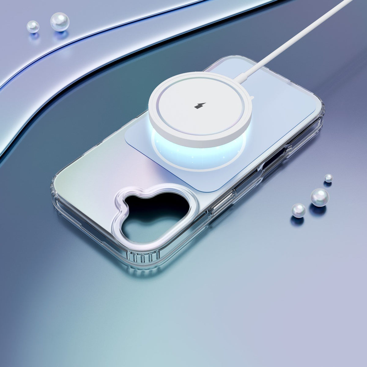 Etteri Hidden Pearl vāciņš iPhone 17 6,3", gaiši zils
