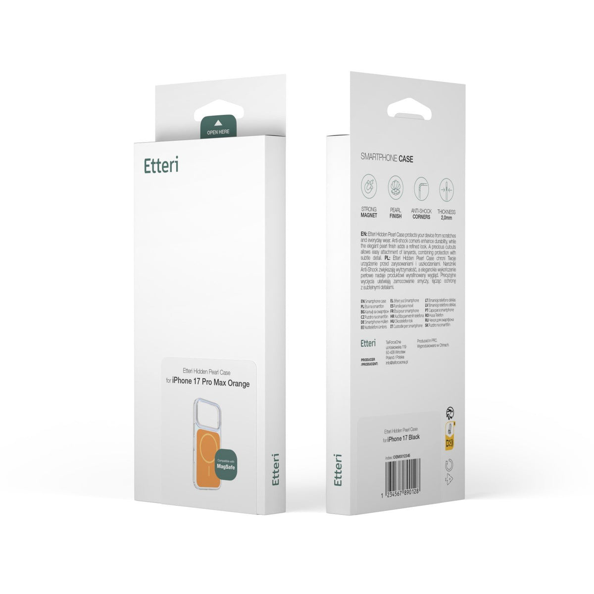 Etteri Hidden Pearl vāciņš iPhone 12 / 12 Pro 6,1'', oranžs