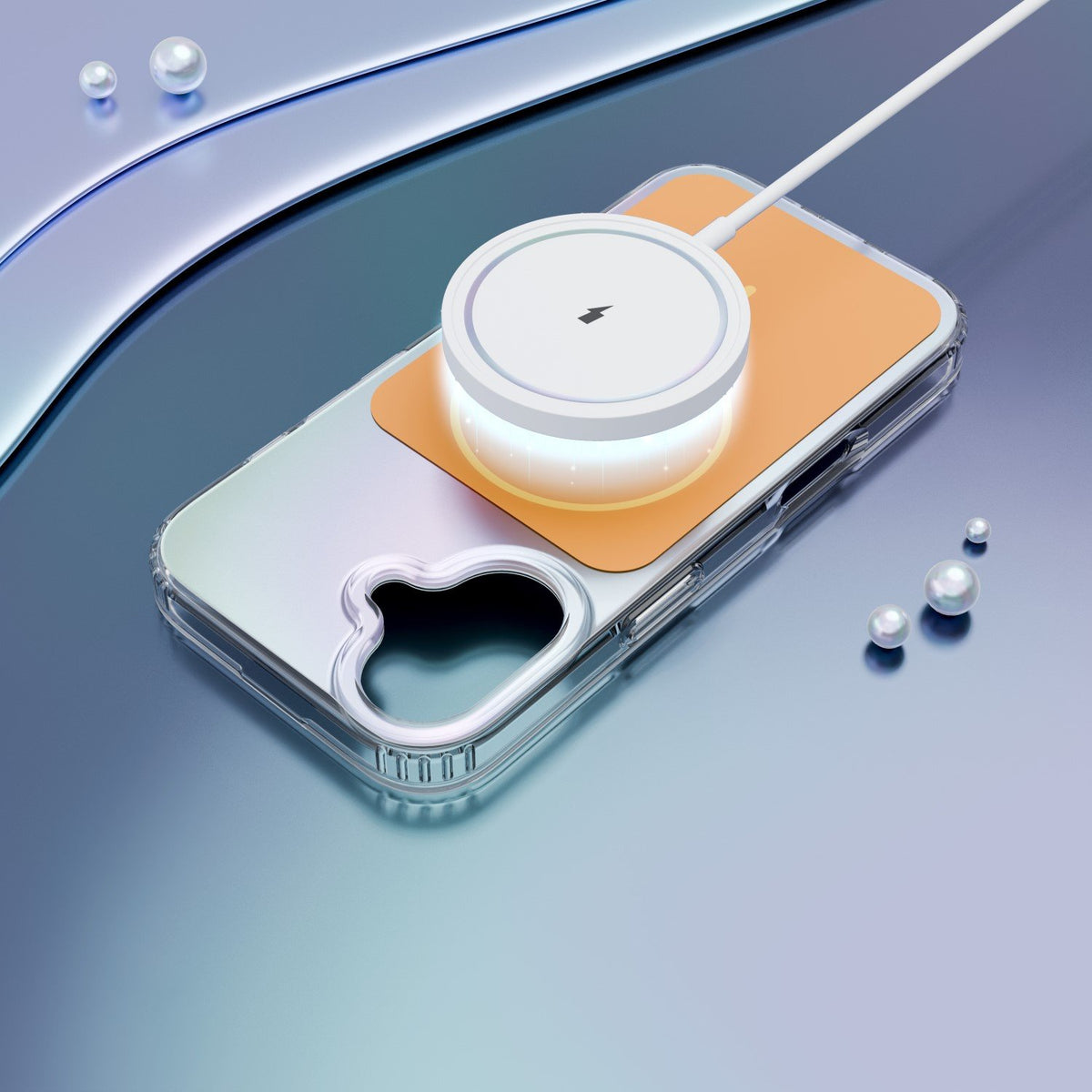 Etteri Hidden Pearl vāciņš iPhone 17 6,3", oranžs