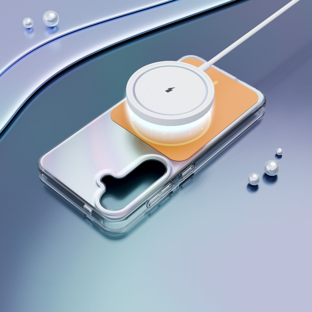 Etteri Hidden Pearl vāciņš Samsung Galaxy S25, oranžs