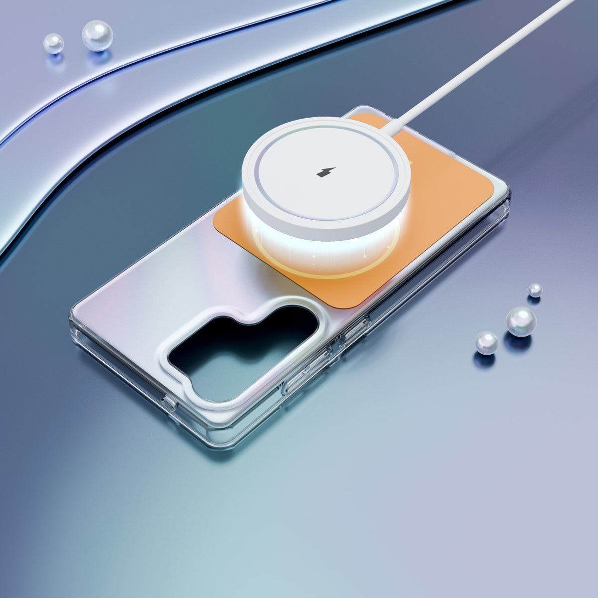 Etteri Hidden Pearl vāciņš Samsung Galaxy S25 Ultra, oranžs