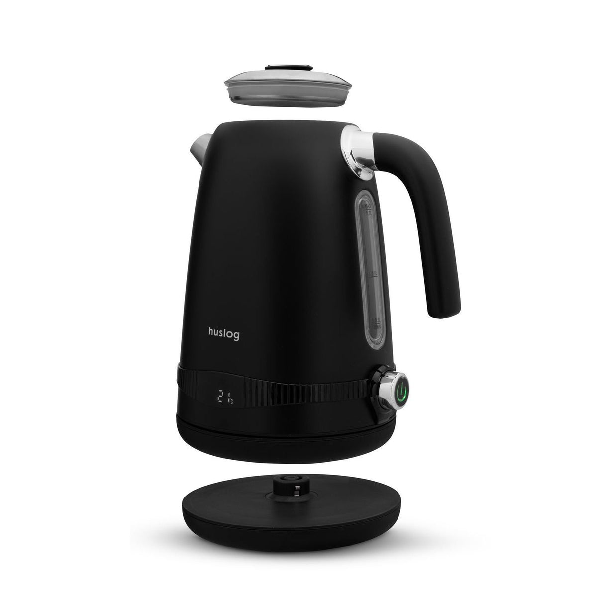 Huslog tējkanna retro ar temperatūras vadību melna 1,7L 2200W