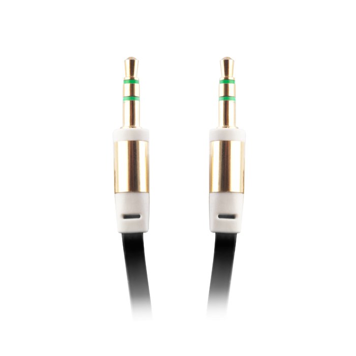 Audio kabelis ligzda 3,5 mm - ligzda 3,5 mm 1,0 m melns vairumā