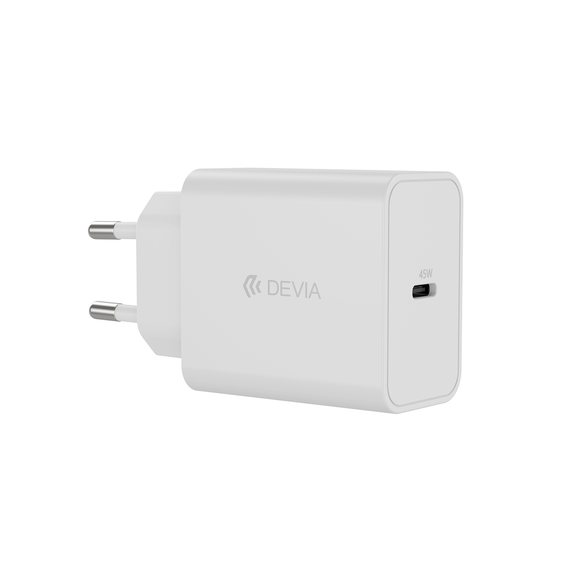 Devia tīkla lādētājs Rocket PD 45W 1x USB-C balts + kabelis USB-C - USB-C