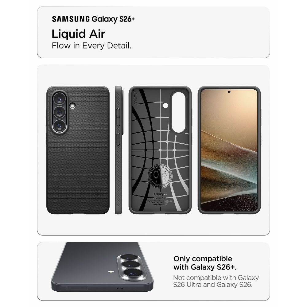 SPIGEN LIQUID AIR GALAXY S26+ PLUS MATĒTS MELNS