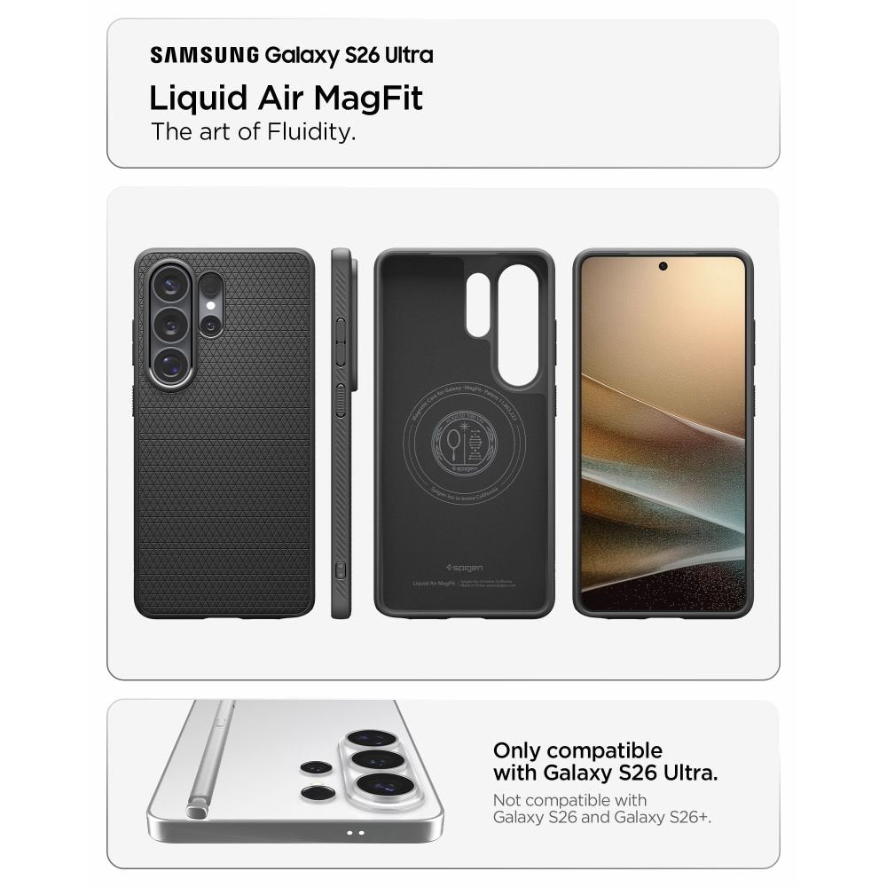 SPIGEN LIQUID AIR MAG MAGSAFE GALAXY S26 ULTRA MATĒTS MELNS