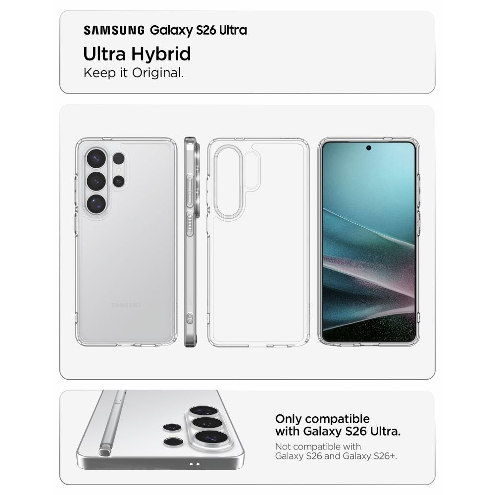 Spigen Ultra Hybrid vāciņš Samsung Galaxy S26 Ultra, caurspīdīgs