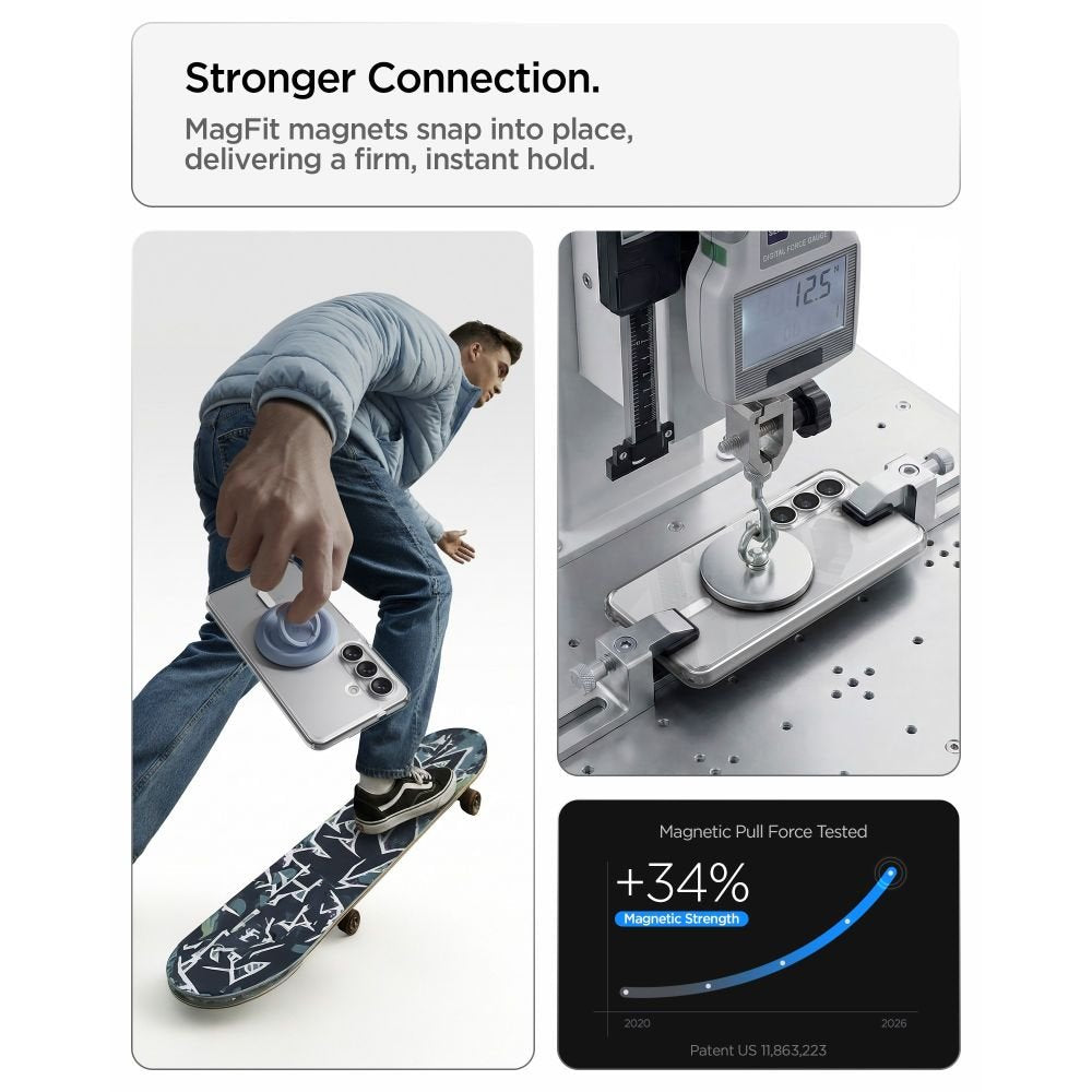 Spigen Ultra Hybrid MagSafe vāciņš Samsung Galaxy S26, caurspīdīgs/balts