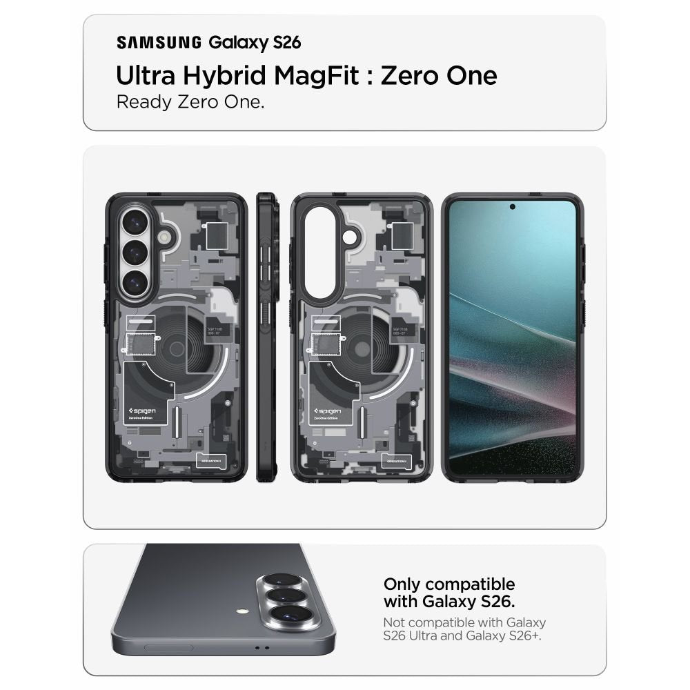 Spigen Ultra Hybrid MagSafe Zero One vāciņš Samsung Galaxy S26, melns