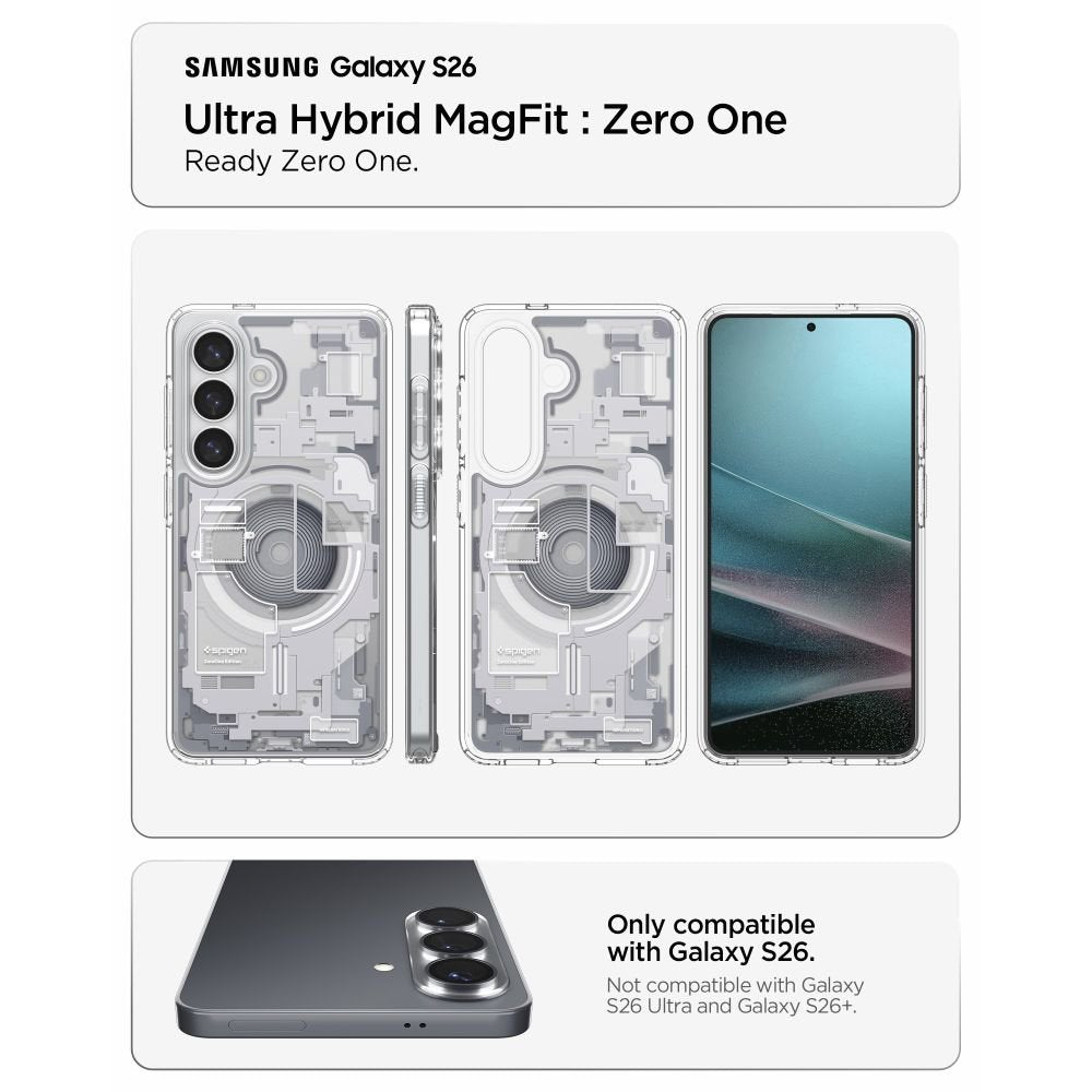 Spigen Ultra Hybrid MagSafe Zero One vāciņš Samsung Galaxy S26, balts