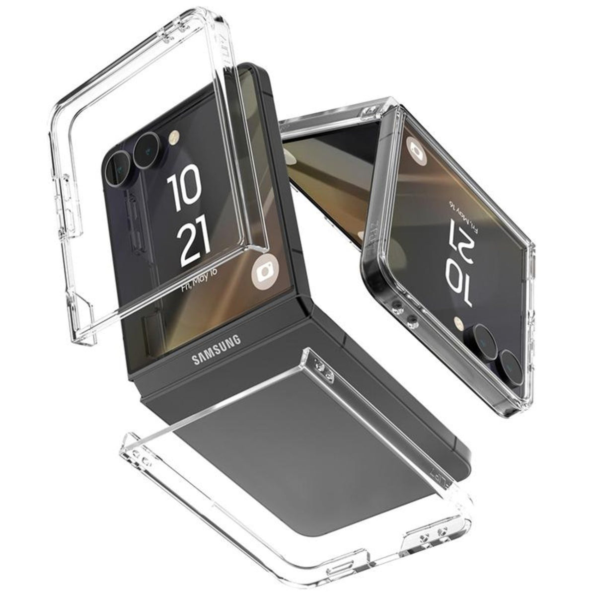 MERCURY cietais plastmasas korpusa vāciņš priekš Samsung Galaxy Z Flip7, caurspīdīgs