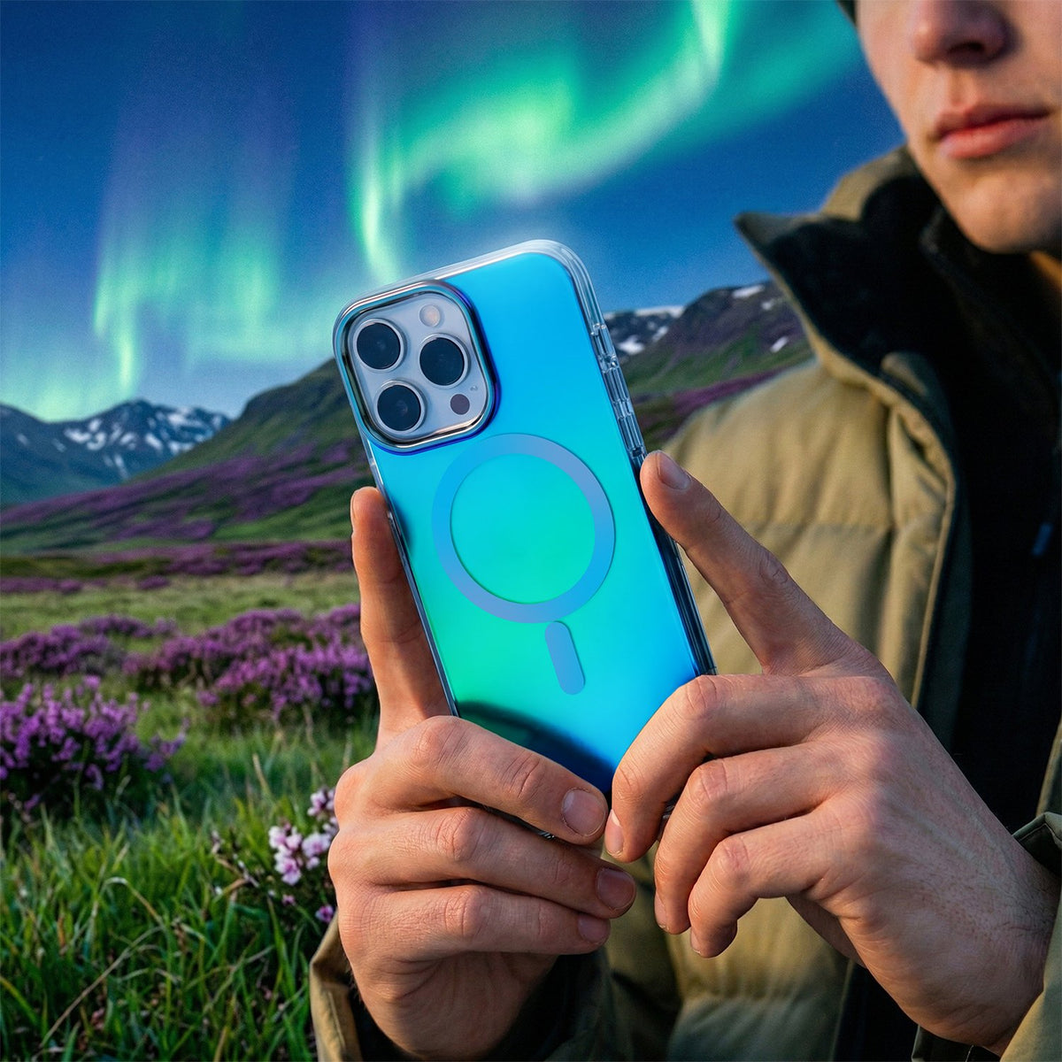 „Tecto Shield Aurora“ vāciņš iPhone 14 Pro 6,1" zils
