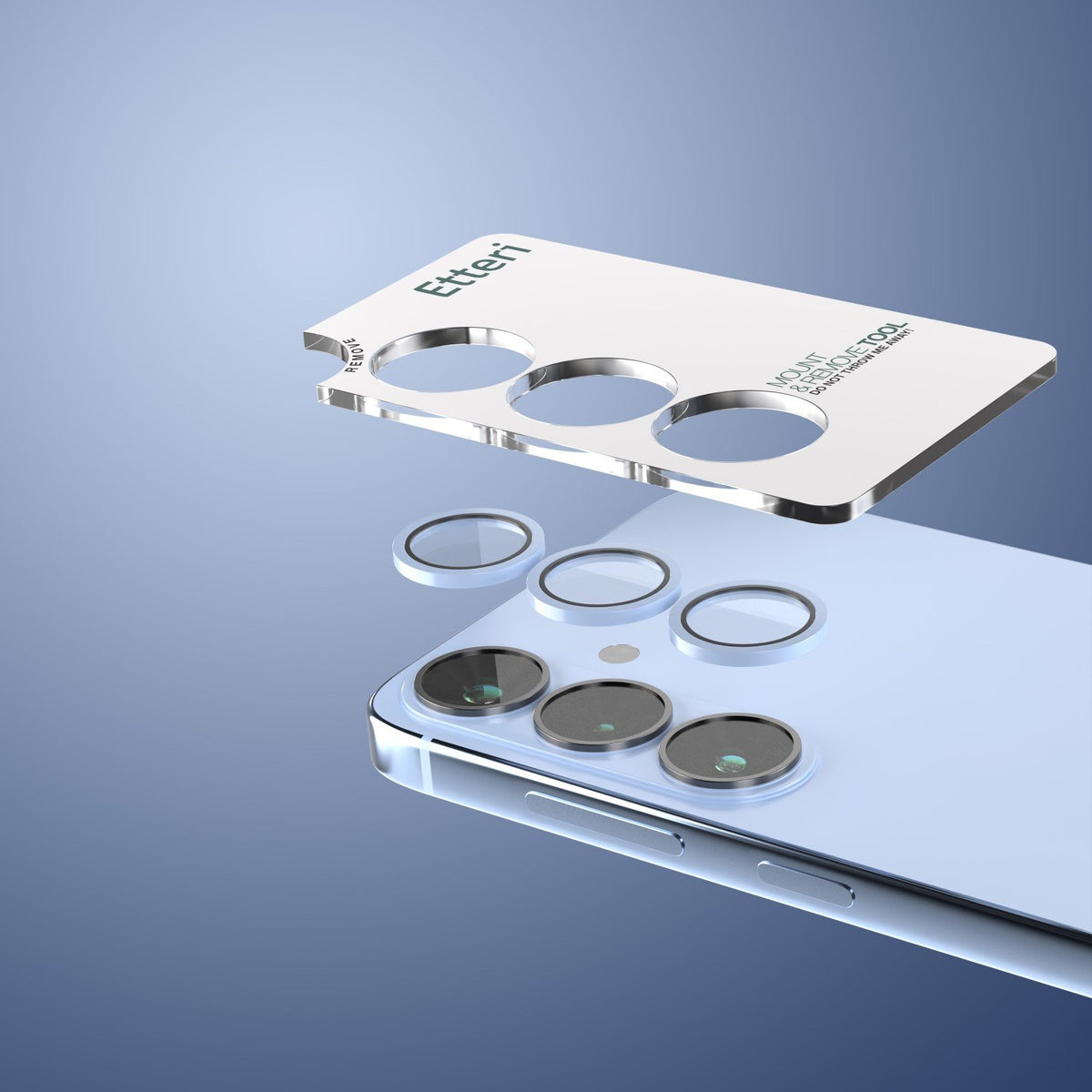 „Etteri“ kameras objektīva aizsargs „Samsung Galaxy S26“ (zils)