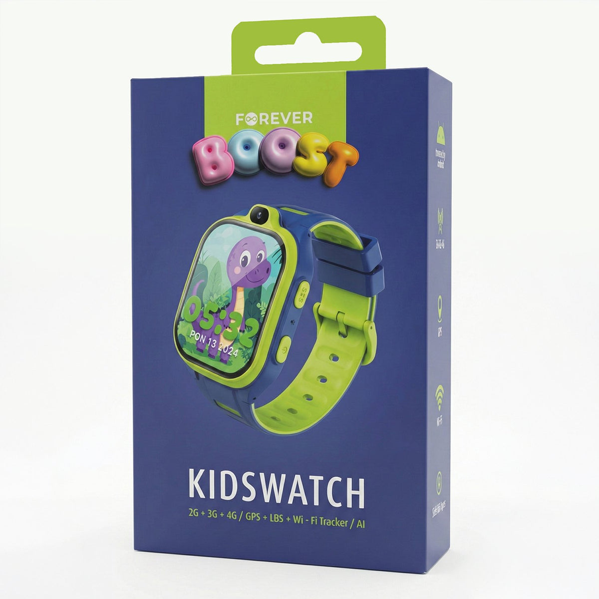 Forever viedpulkstenis GPS WiFi 4G Kids Boost KW-530, zils