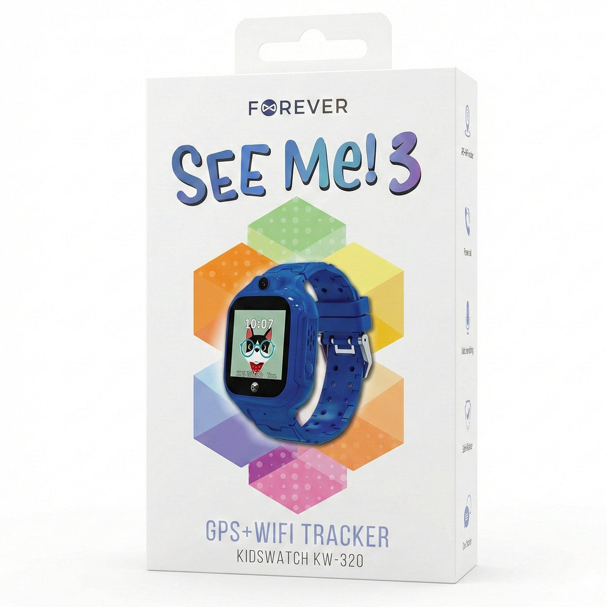 Forever viedpulkstenis GPS WiFi Kids See Me! 3 KW-320, zils