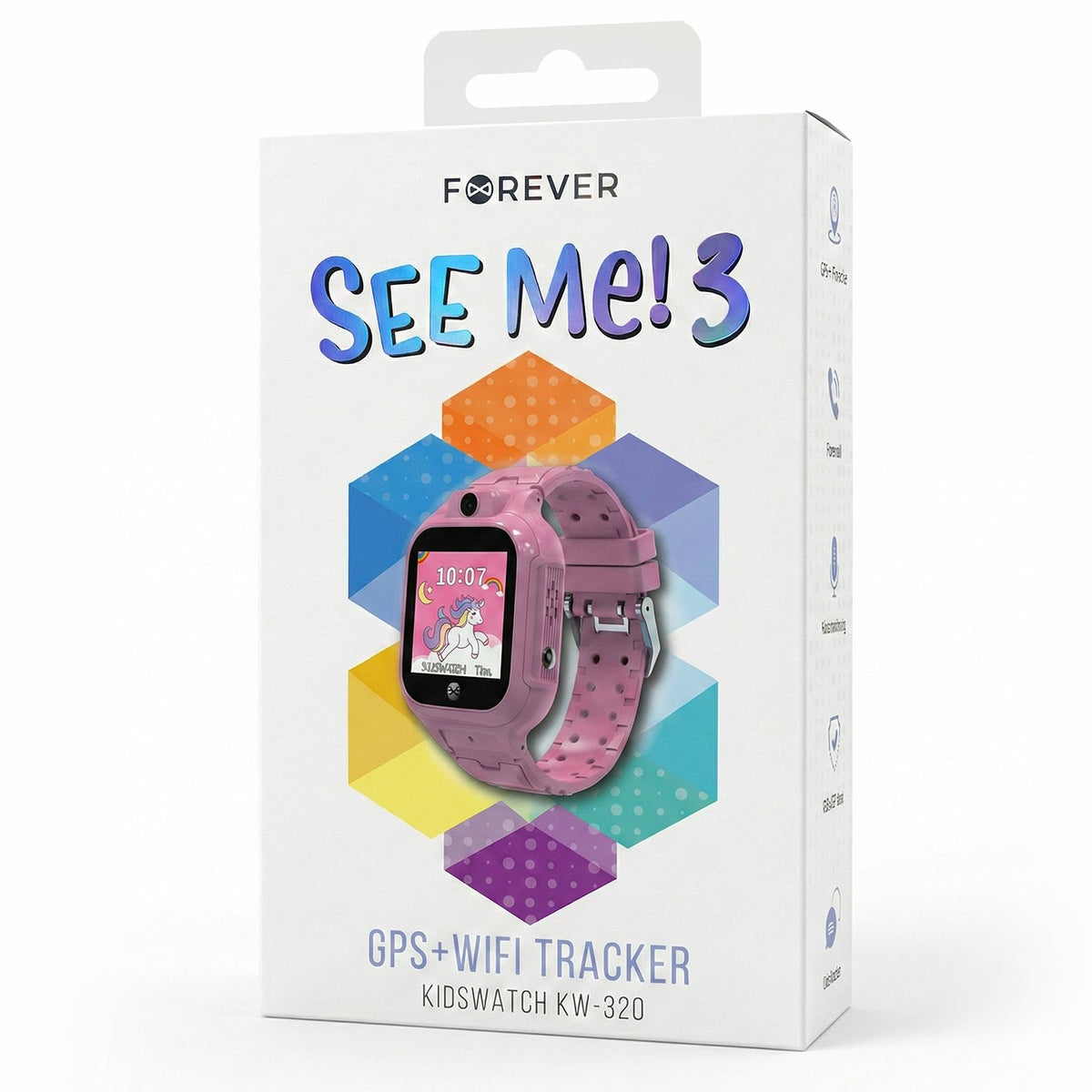 Forever viedpulkstenis GPS WiFi Kids See Me! 3 KW-320, rozā