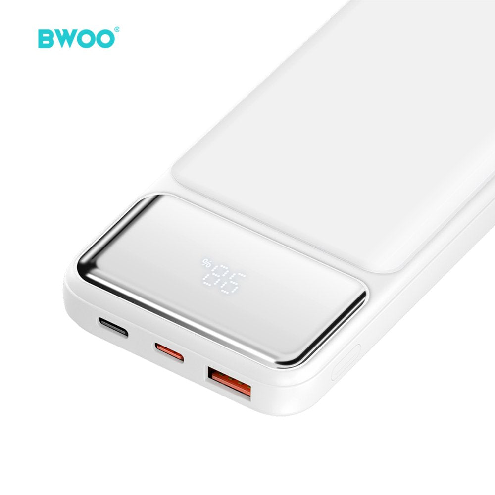 BWOO ārējā baterija Ultra thin 22,5W 10000 mAh, balta