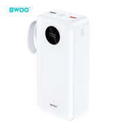 BWOO 22,5W 30000 mAh ārējā baterija ar LCD ekrānu, balta