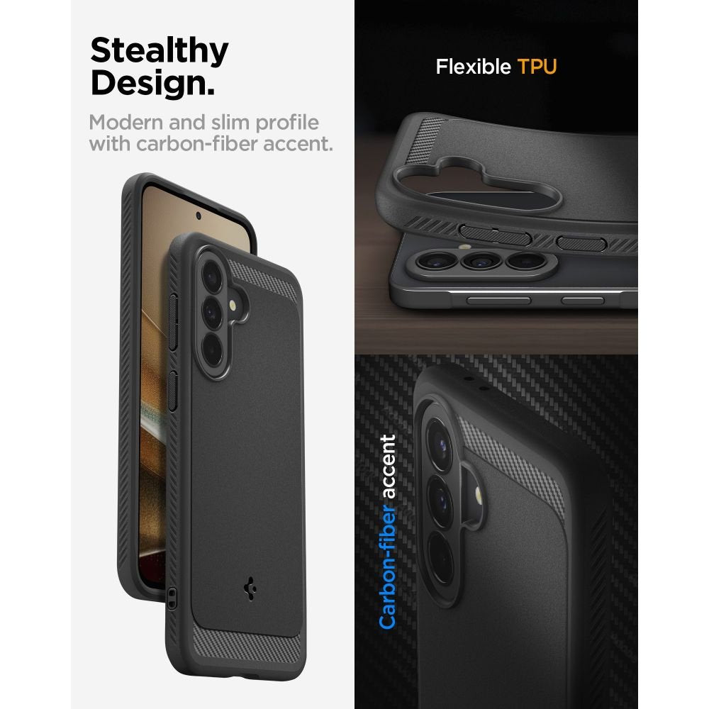 Spigen Rugged Armor vāciņš Samsung Galaxy A37 5G, matēti melns