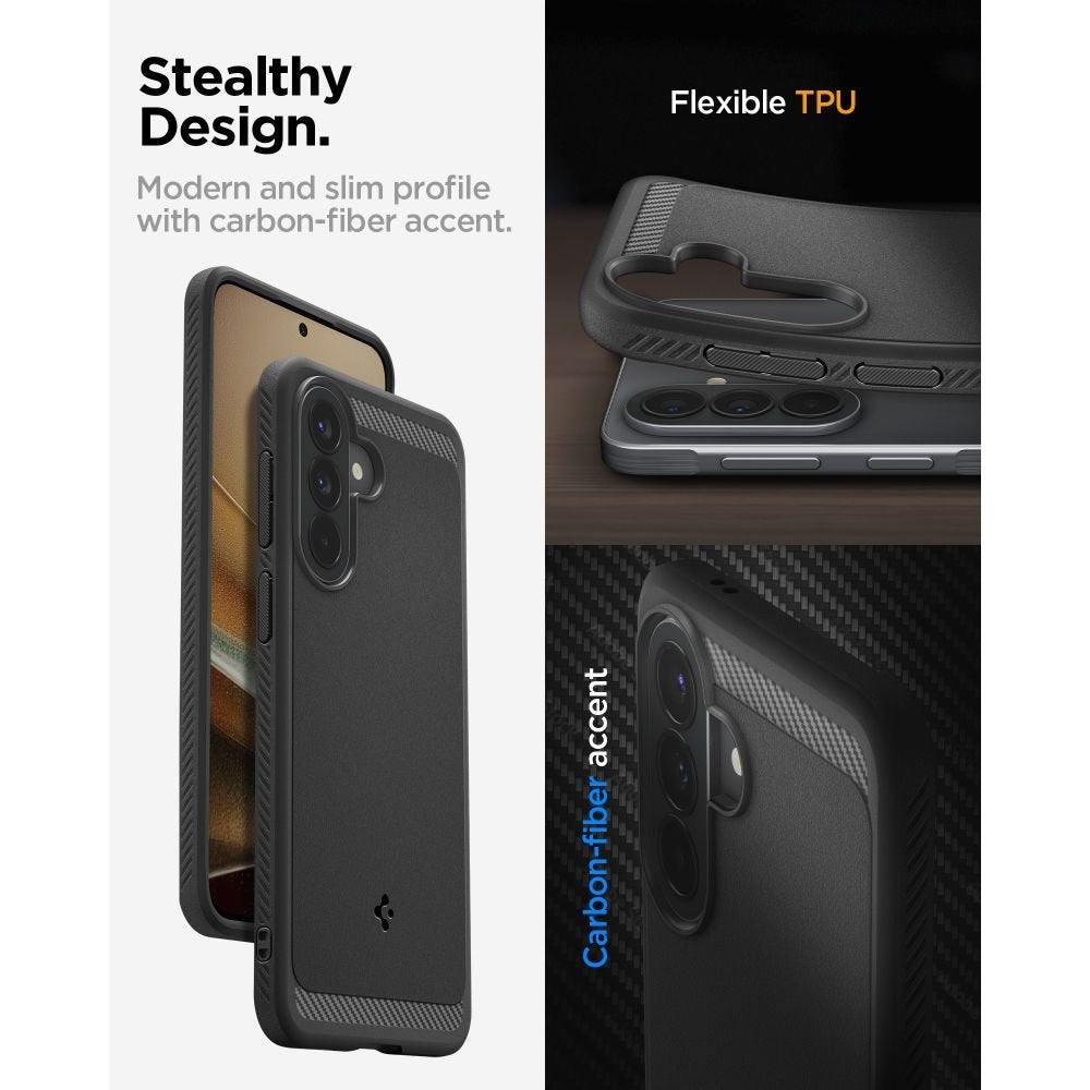 Spigen Rugged Armor vāciņš Samsung Galaxy A57 5G, matēti melns