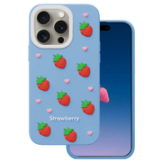 Zemeņu krāsas vāciņš iPhone 14 Pro / 15 Pro 6,1" zils