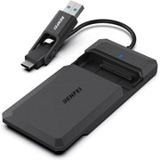 BENFEI SSD diska korpuss, 2,5 collas, SATA, USB-C, USB-A, ar UASP un SATA III atbalstu, melns