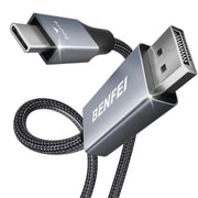 BENFEI USB-C–DisplayPort kabelis, 0,9 m, 8K, 60 Hz, 4K, 144 Hz, pelēks
